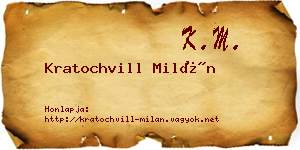 Kratochvill Milán névjegykártya